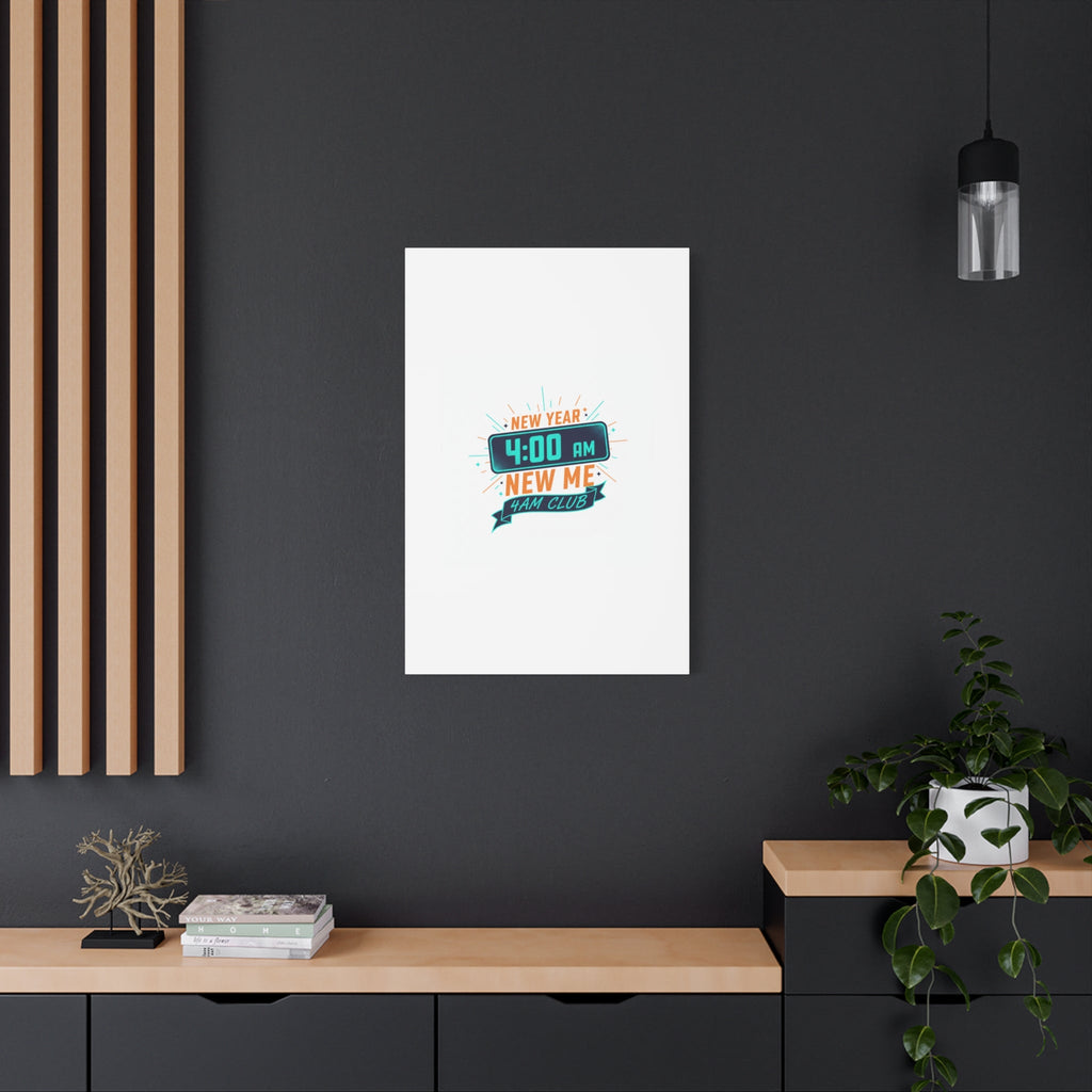 4AM Club New Year Graphic Canvas | Holiday Party Novelty, Festive New Year Decor