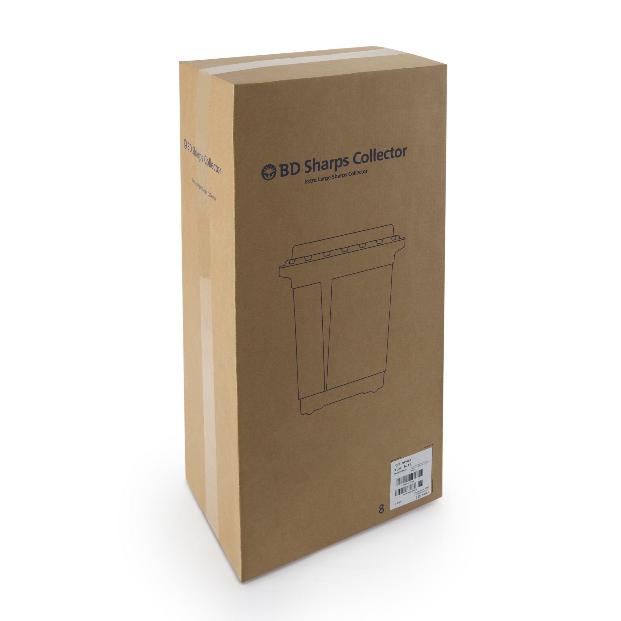 BD™ Chemotherapy Sharps Container, 9 Gallon, 18-1/2 x 17-3/4 x 11-3/4 Inch 305603