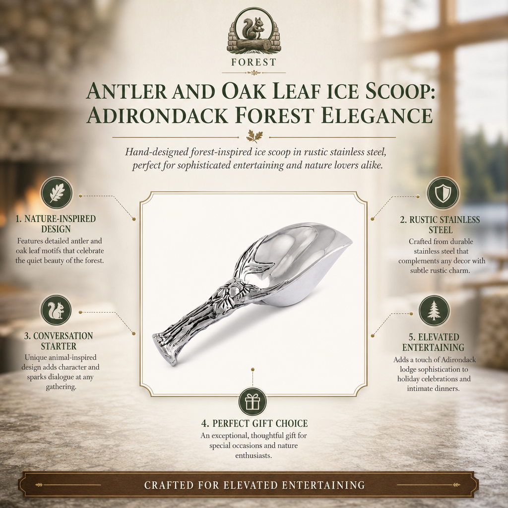 Antler and Oak Leaf Ice Scoop