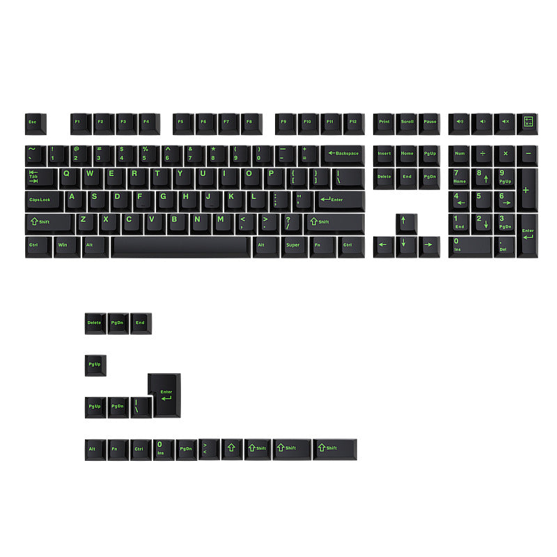 Positive Engraved Small Full Set 126 Key Height Two-color Key Cap