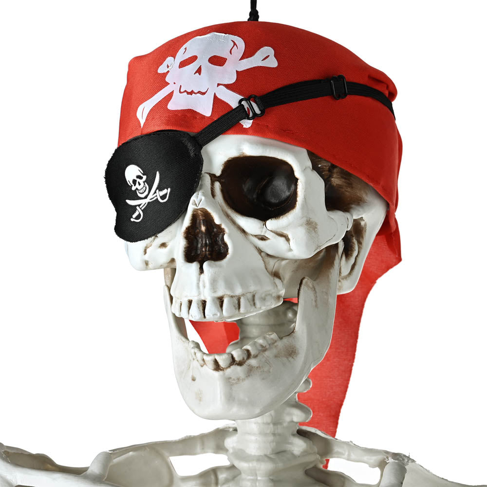 Yescom 5.4ft Skeleton Posable Halloween Decoration with Pirate, Cowboy Costume