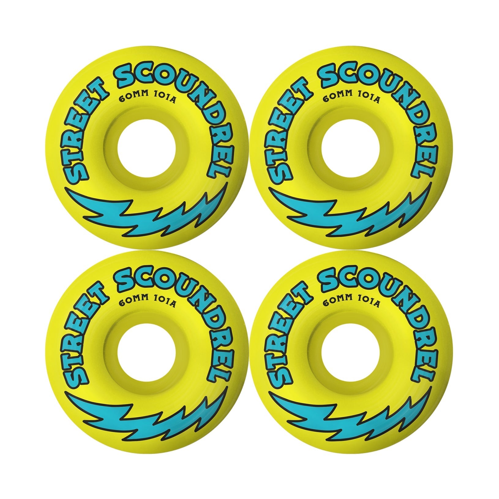 Street Plant "Street Scoundrels" 60mm 101a Skateboard Wheels + Bones Reds Bearings