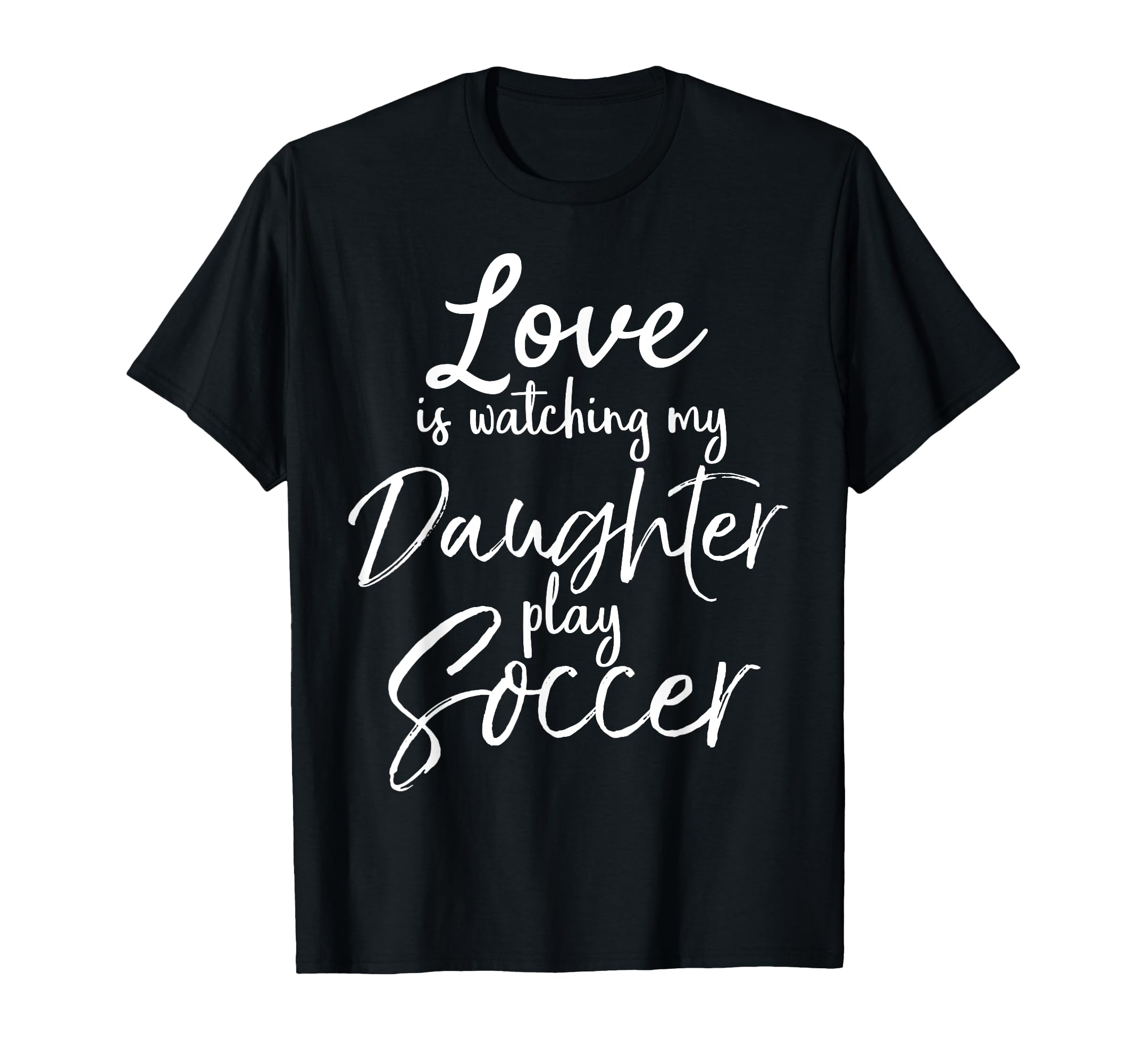Dad Soccer Mom Gift Love Is Watching T-Shirt - Custom Art Print for Adults