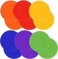 Poly Spots Spot Markers for Gym Floor 9inch 10inch 12/18/24/36 Pcs Flat Cones Non-Slip Rubber Floor Dots Circles for Kids Sports Soccer Basketball Agility Training Dance Classroom