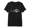 Heartbeat Soccer Ball Tri Blend T-Shirt - Minimalist Print Unisex