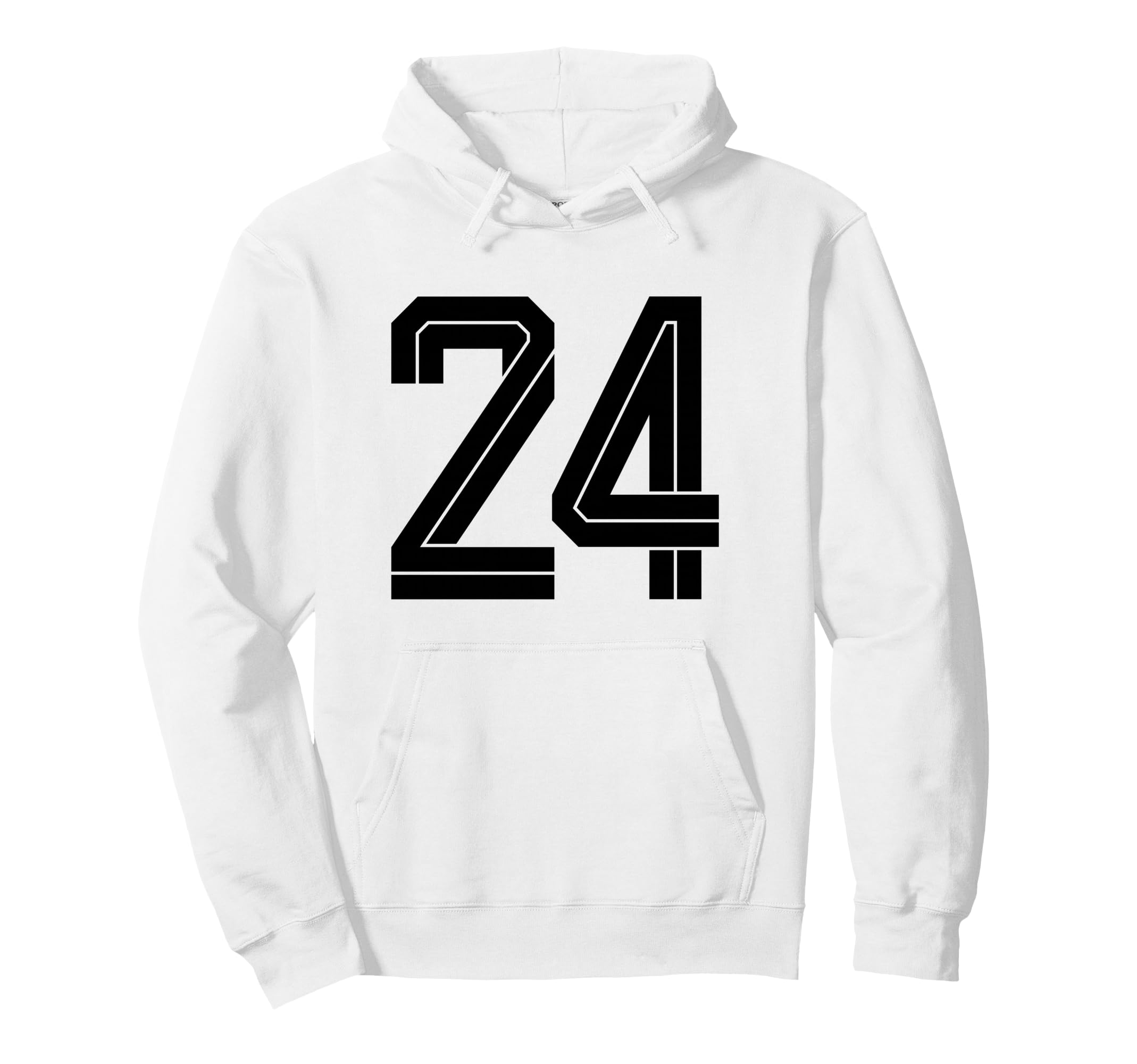 24 White Number 24 Sports Fan Soccer Hoodie - Unique Graphic for Adults