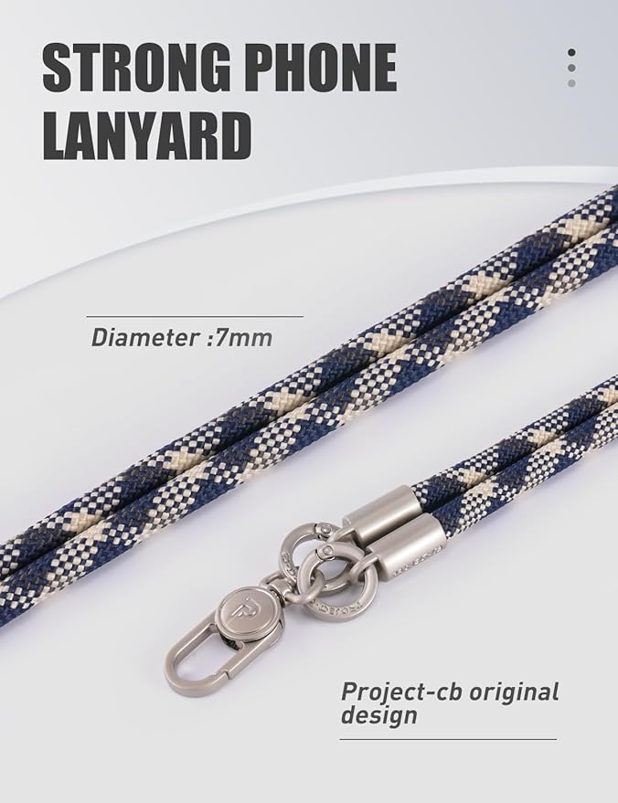 project-cb Phone Wrist Strap×1,Phone Tether Tab×2,Phone Wristlet,Phone Lanyard Wrist Strap,Key Holder,KeyChain,Key Ring×2(Titanblue-S)