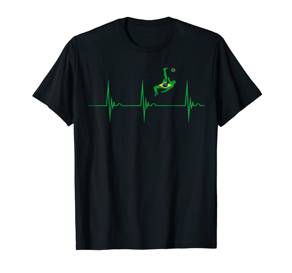 Brazil Heartbeat Ekg Pulse Brasilian T-Shirt - Aesthetic Graphic Unisex