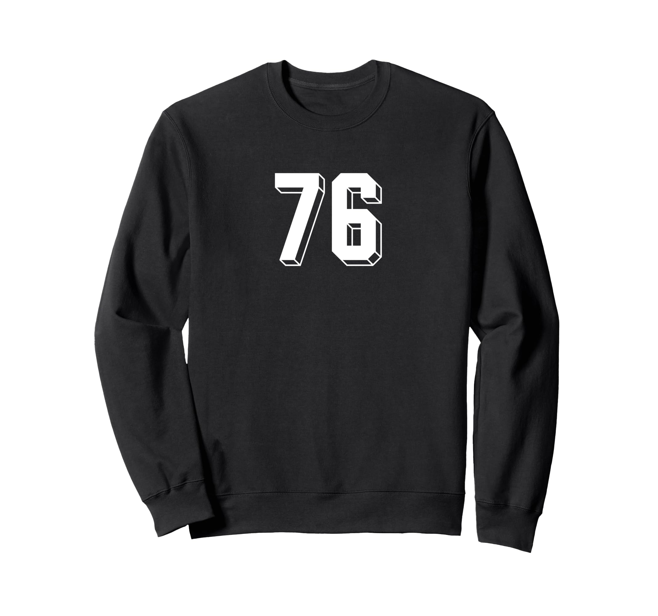 Number 76 80S 90S Soccer Team Sweatshirt - Minimalist Print for Adults