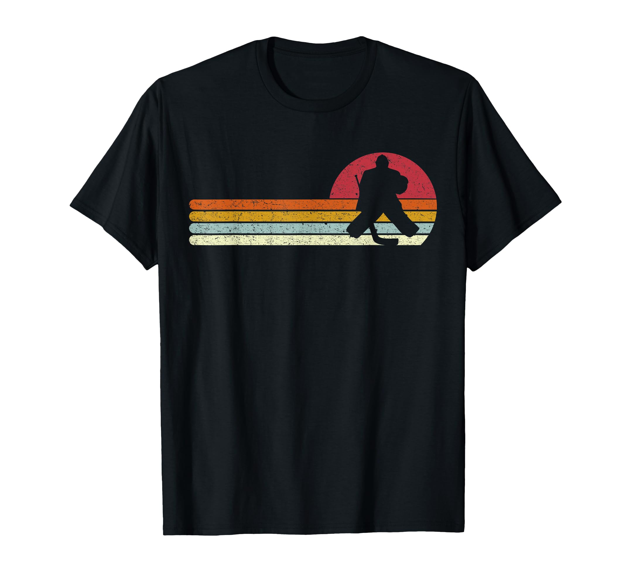 Goalie Sunset Ice Hockey Goalkeeper T-Shirt - Fun Novelty Design Men Women
