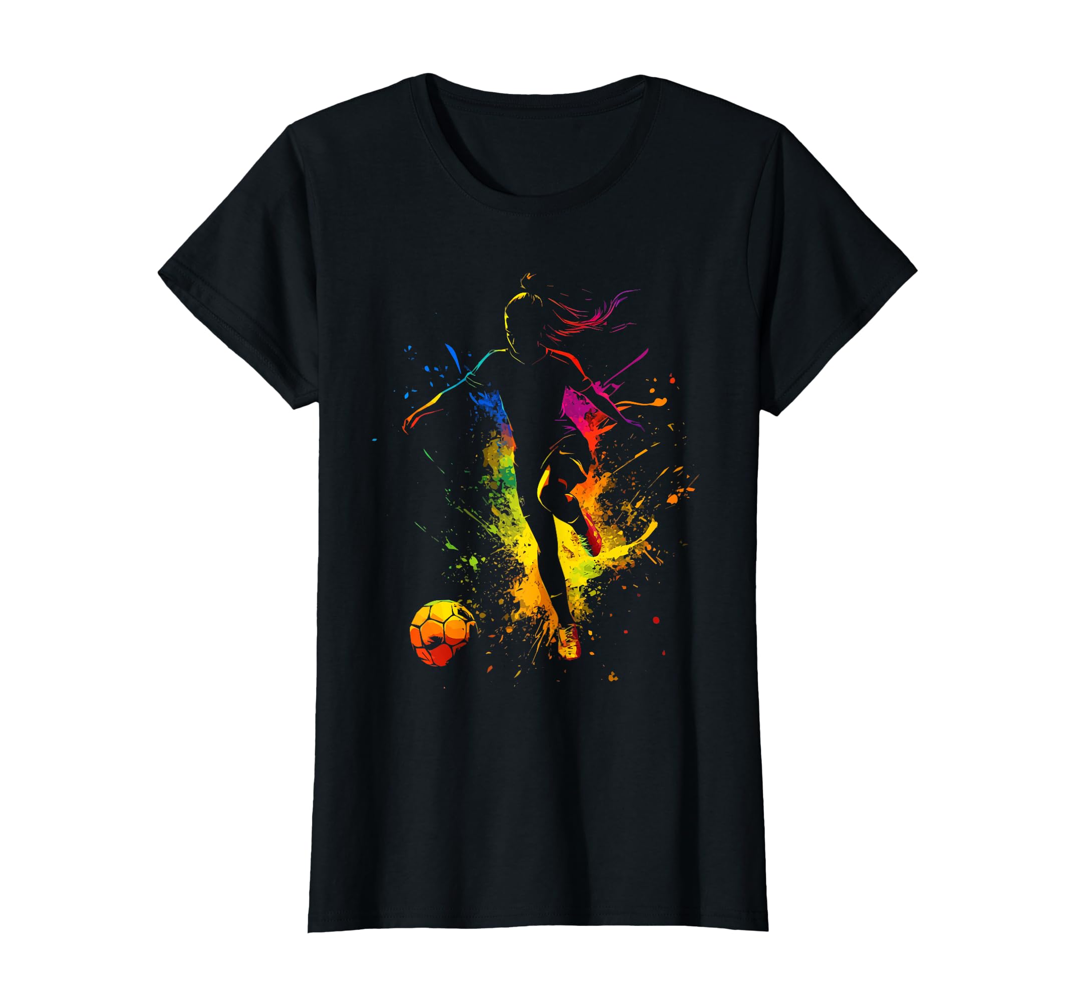 Ball Game Football Paint Splash T-Shirt - Fun Novelty Design Men Women