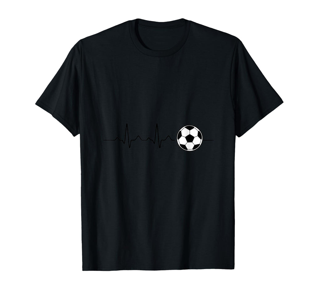 Soccer Heartbeat T-Shirt - Minimalist Print for Adults