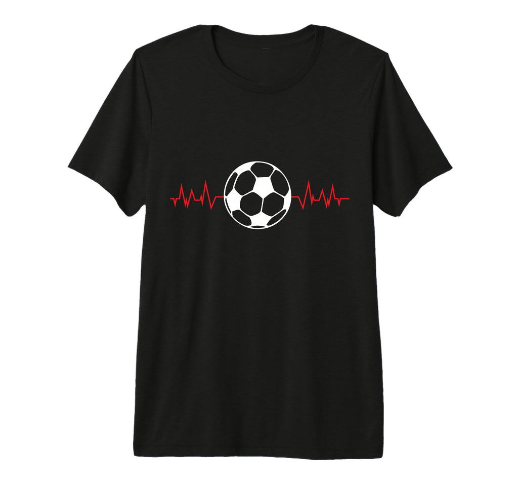 Soccer Ball Heartbeat Players Tri Blend T-Shirt - Unique Graphic Men Women