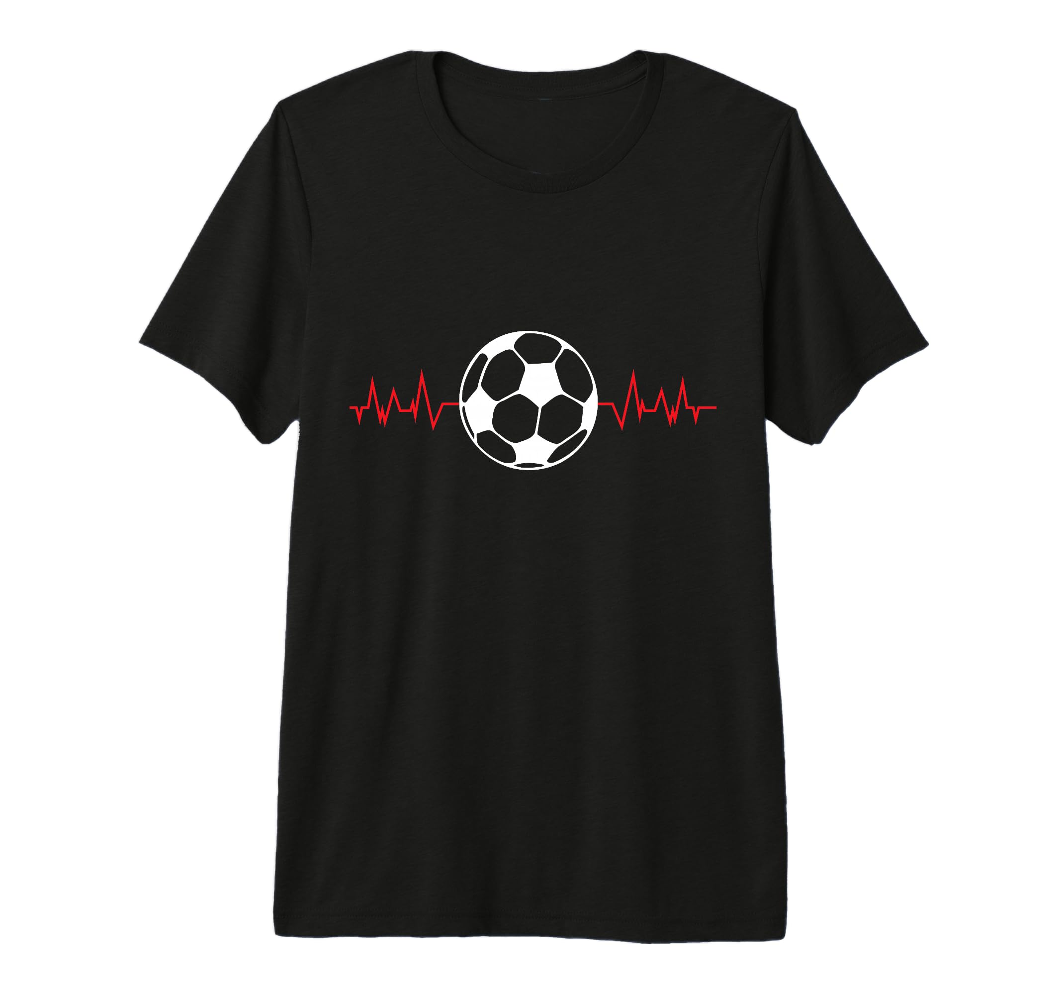Soccer Ball Heartbeat Players Tri Blend T-Shirt - Unique Graphic Men Women