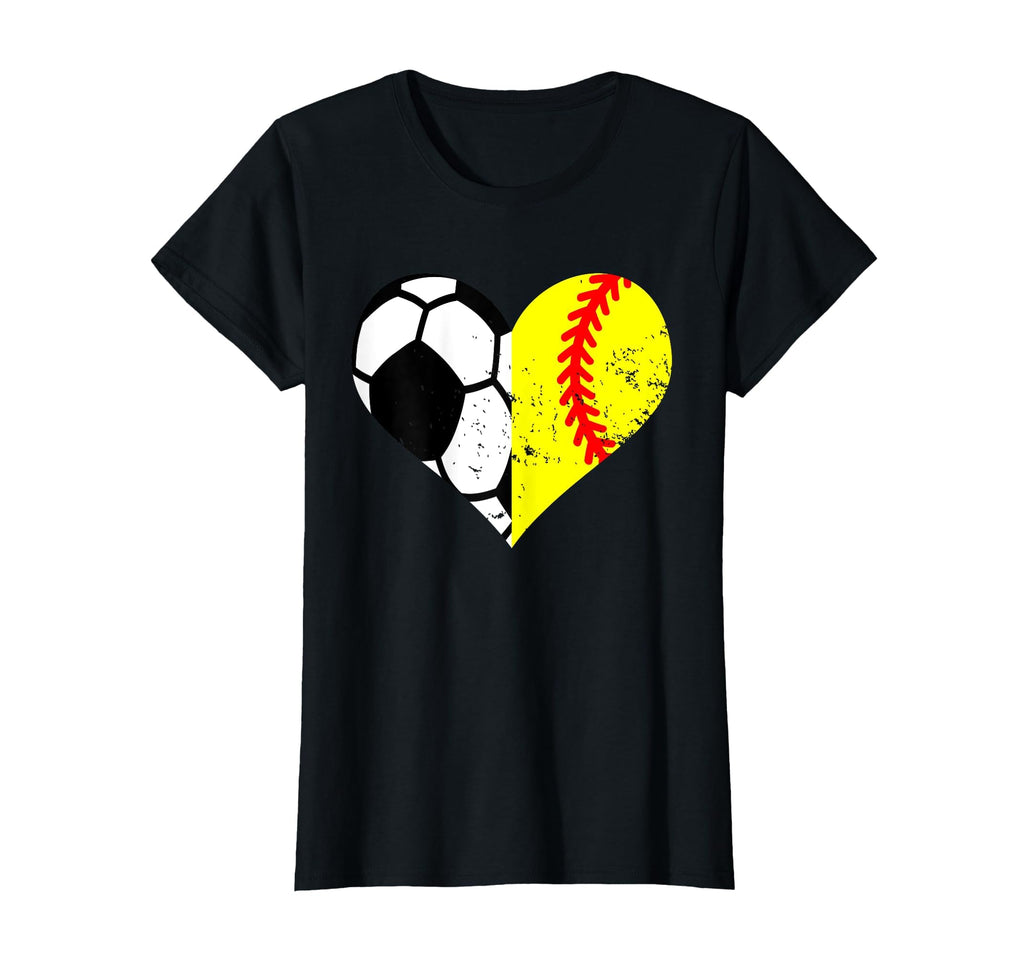 Soccer Softball Heart Funny Soccer T-Shirt - Unique Graphic for Adults