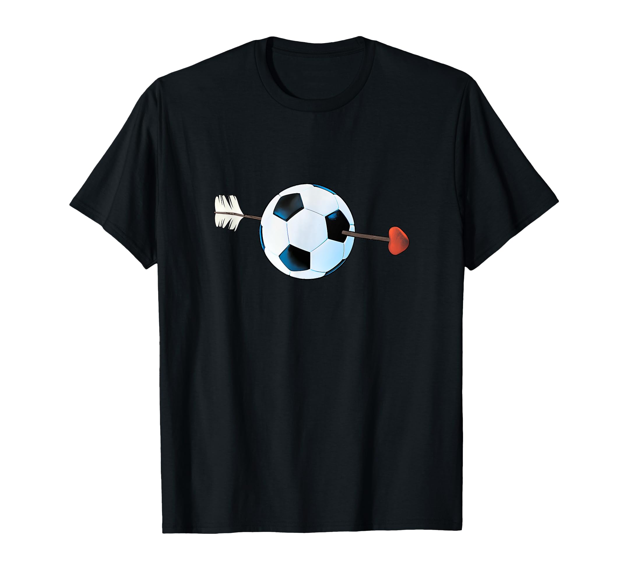 Football Soccer Ball Heart T-Shirt - Aesthetic Graphic for Adults