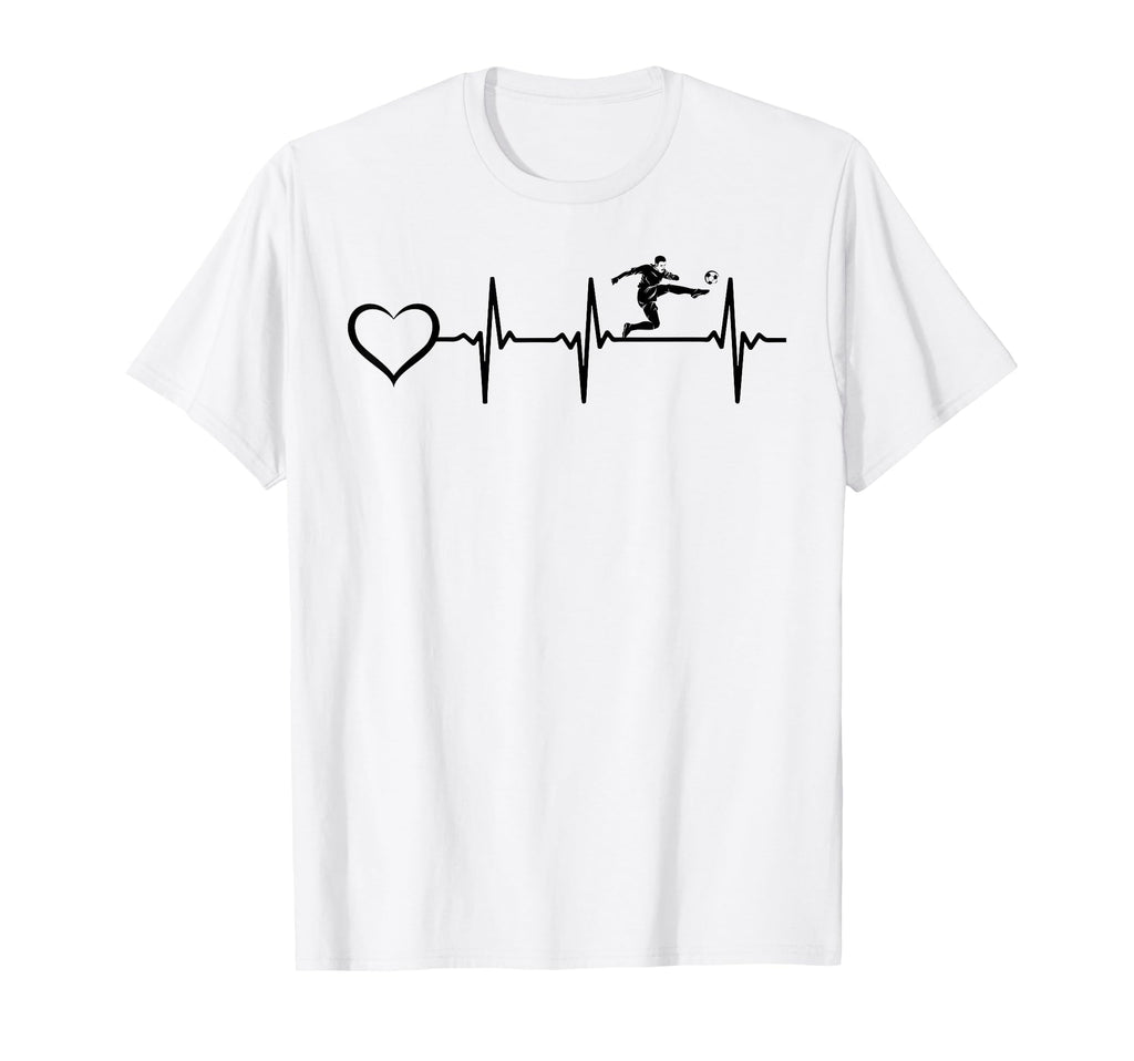 Soccer Heartbeat Heart Soccer Player T-Shirt - Trendy Graphic Unisex