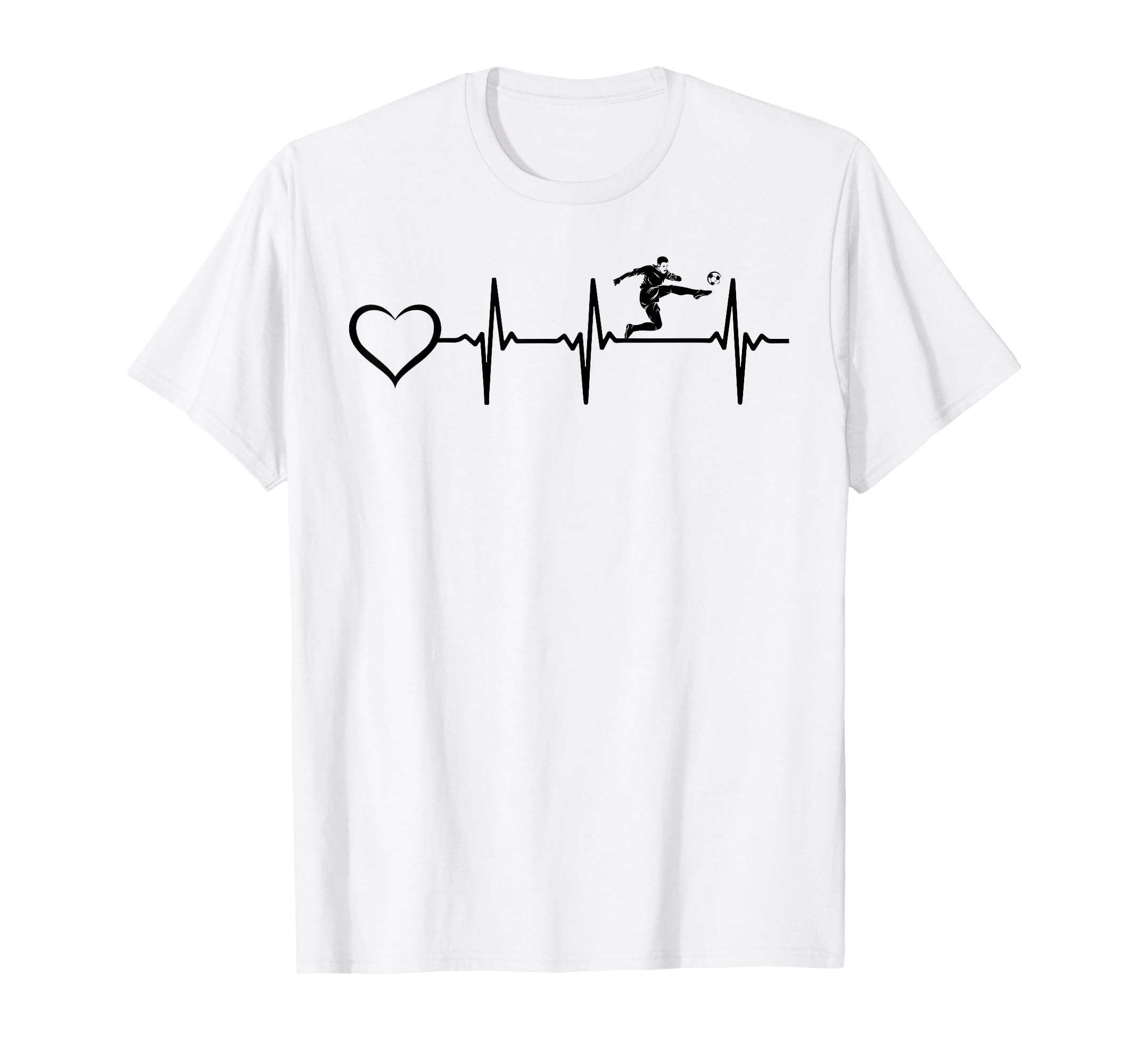 Soccer Heartbeat Heart Soccer Player T-Shirt - Trendy Graphic Unisex