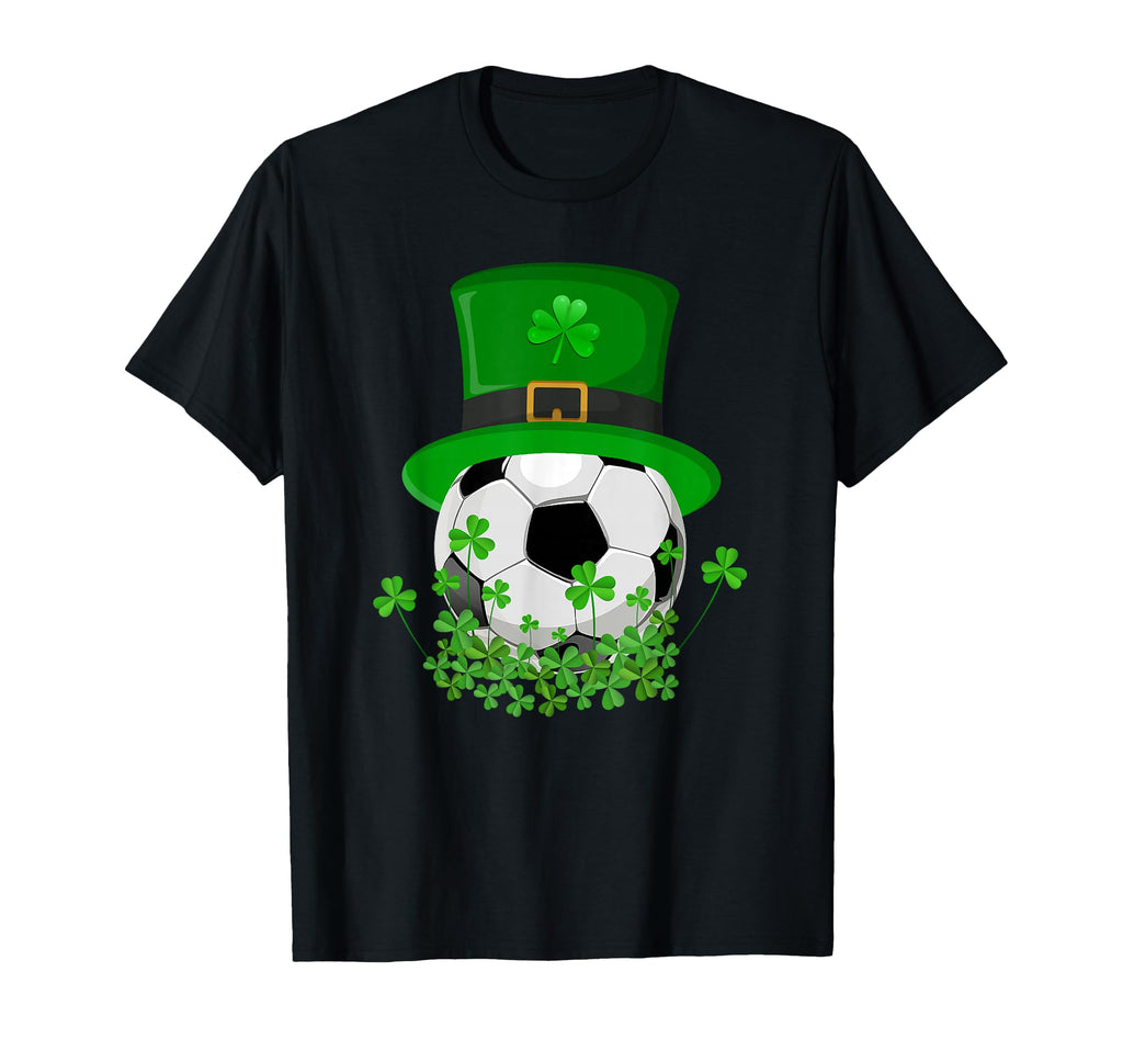 Shamrock Soccer Wearing Leprechaun Hat T-Shirt - Novelty Apparel Men Women