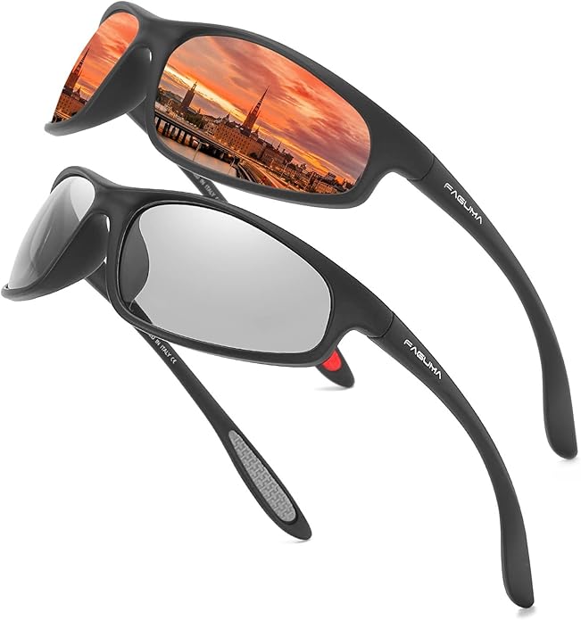 FAGUMA Polarized Sports Sunglasses For Men Cycling Driving Fishing UV400 Protection