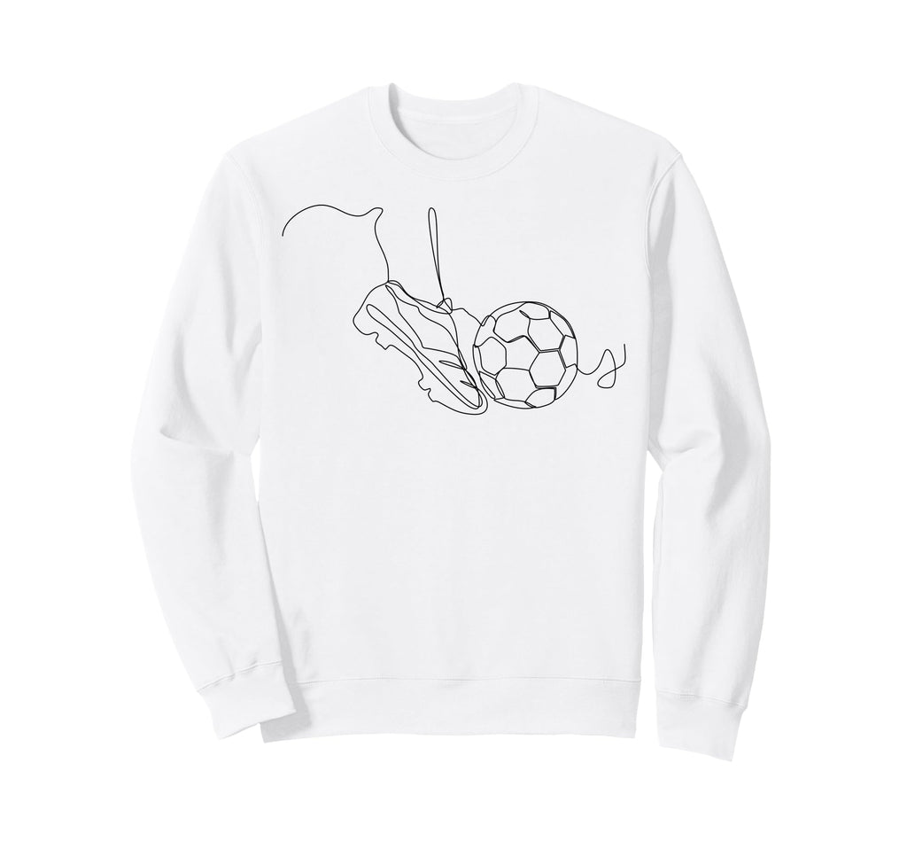 One Line Art Minimalist Soccer Coach Sweatshirt - Unique Graphic Men Women