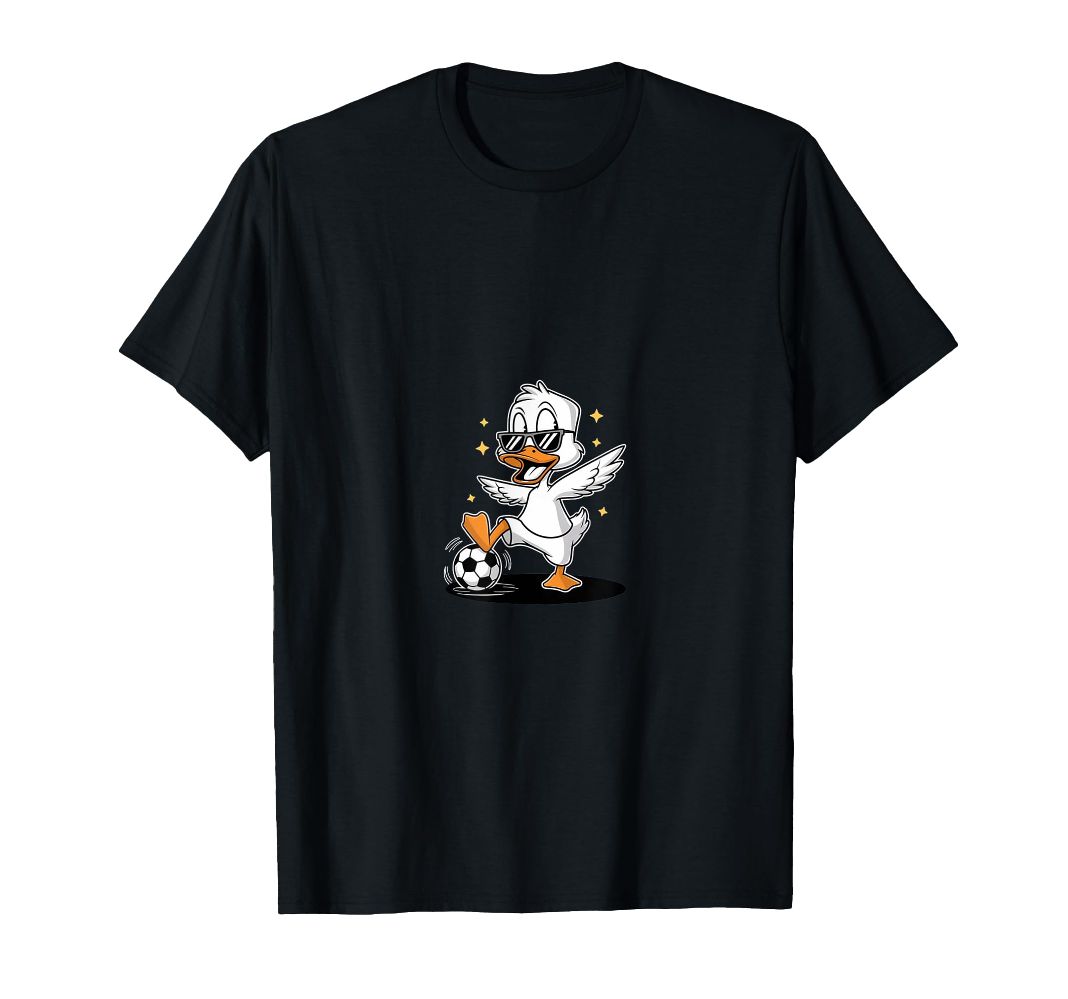 Duck Soccer Funny Duck Playing T-Shirt - Fun Novelty Design for Adults