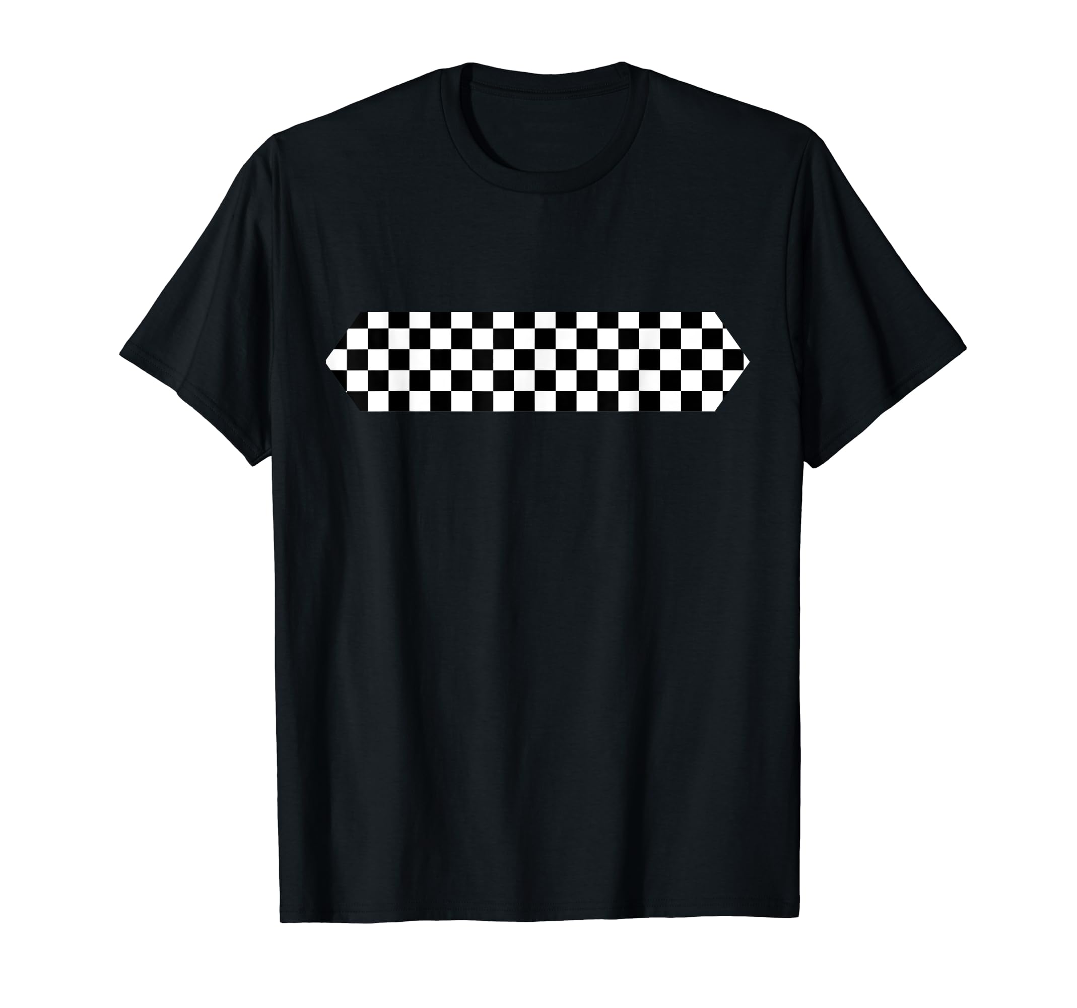 Checkered Checker Black White Teens Adults T-Shirt - Graphic Print Unisex