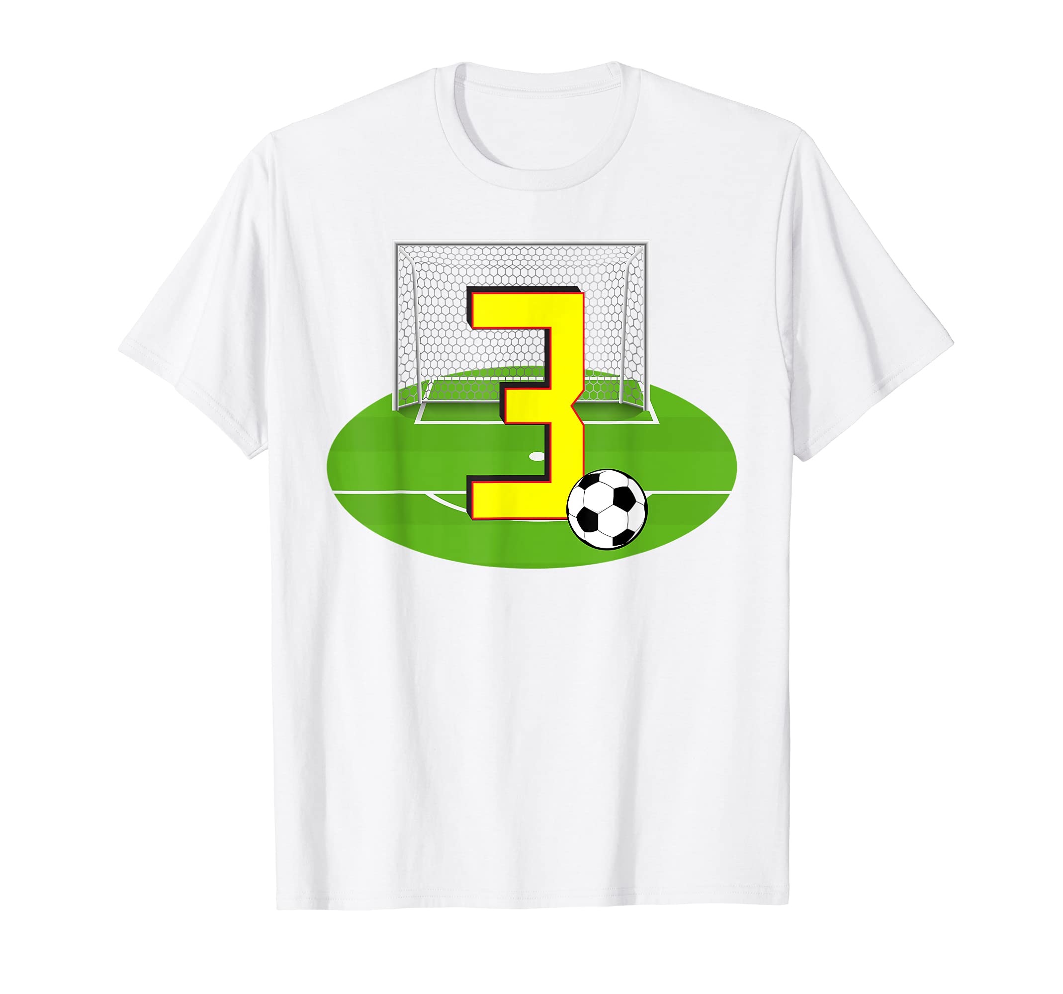 Number 3 3Rd Birthday Soccer 3 Years Old T-Shirt - Novelty Apparel Unisex