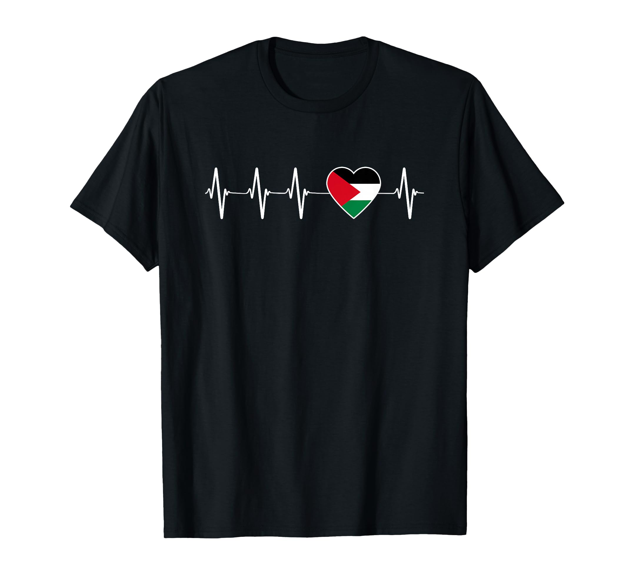 Palestinian Heartbeat I Love T-Shirt - Minimalist Print for Adults