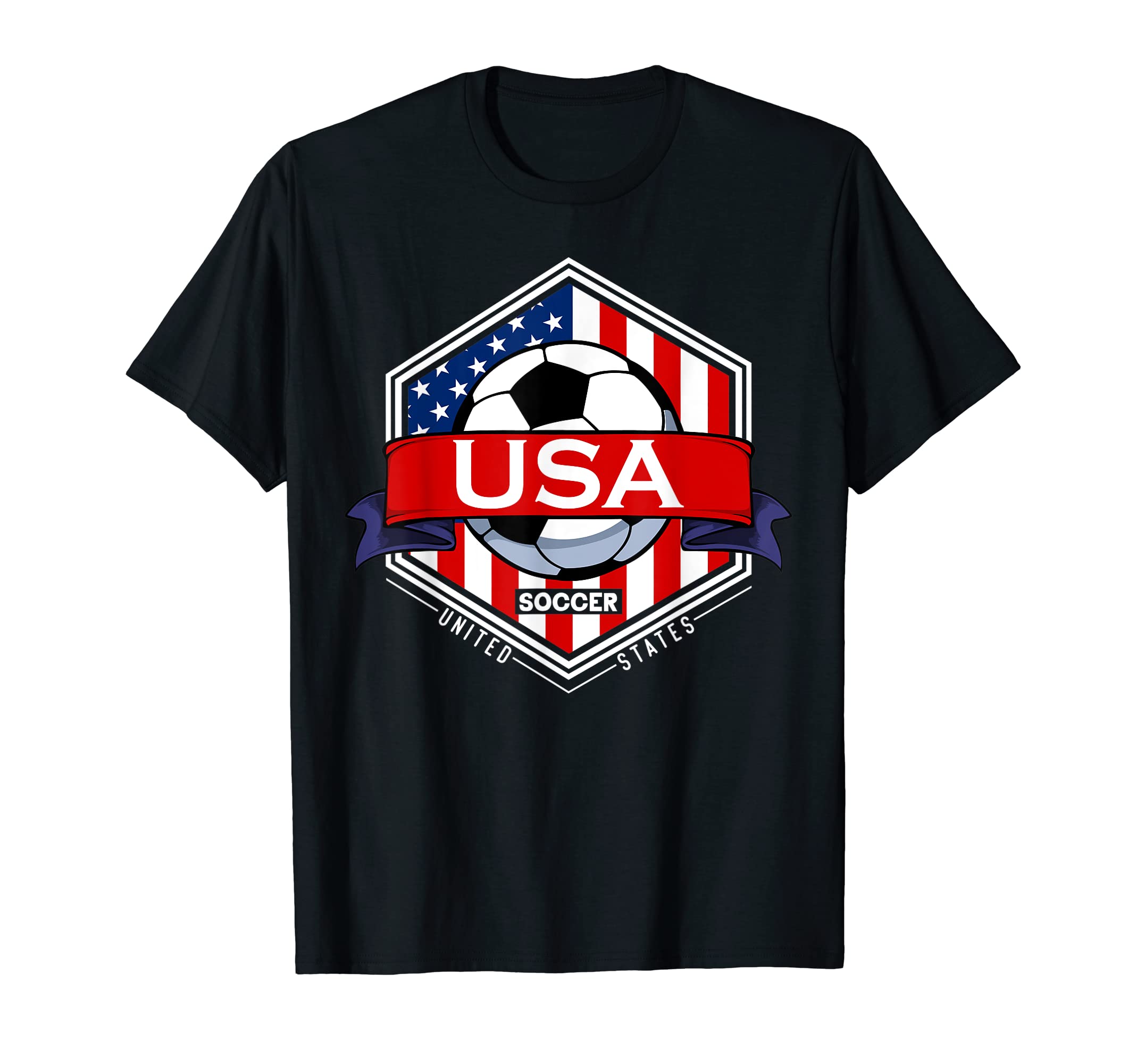 Usa Flag American Patriotic Soccer T-Shirt - Casual Everyday Wear Unisex