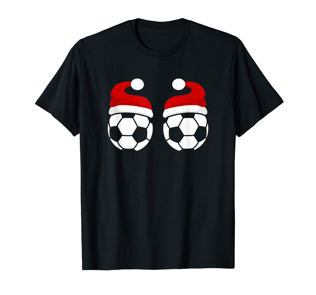 Soccer Footballs Santa Hat T-Shirt - Novelty Apparel Unisex