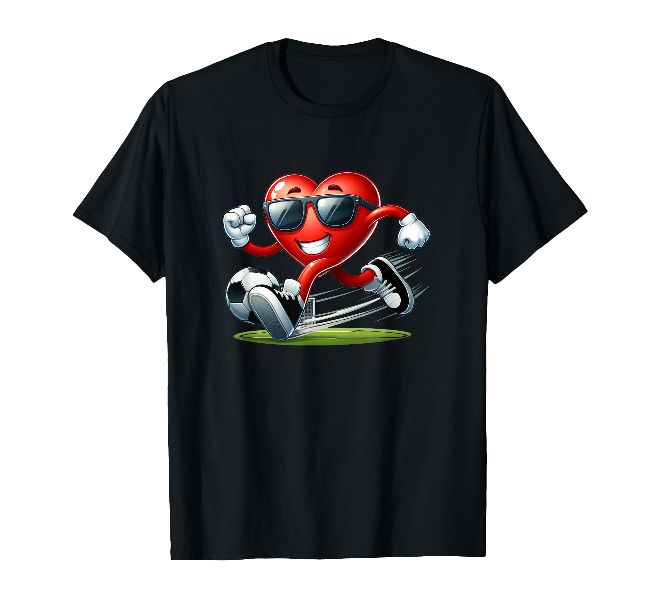 My Heart Playing Soccer Valentines T-Shirt - Unique Graphic Unisex