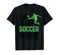 Eat Sleep Soccer Repeat Sport Player T-Shirt - Aesthetic Graphic for Adults