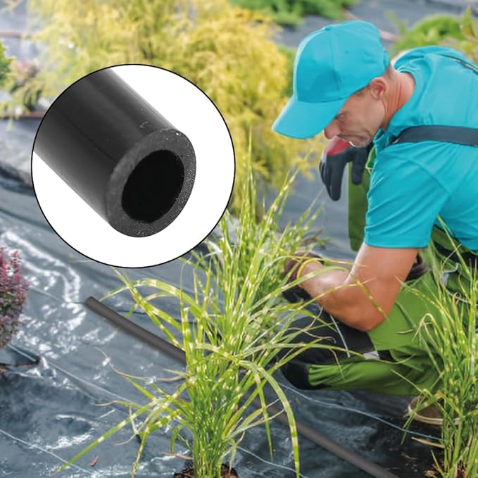 Garden Watering Tube, 4mm Drip Irrigation System Hose Blank Distribution Misting Tubing Main Line Automatic Water Pipe DIY Small Lawn Agriculture Hydroponics Flower Patio Emitters Bubbler Sprinkle 20M