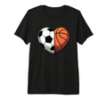 Soccer And Basketball Heart Sports T-Shirt - Aesthetic Graphic Men Women