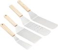 Amazon Basics 4-Piece Stainless Steel Barbecue Flat Griddle Spatula Set, Waterproof, Anti-UV, Durable, Silver