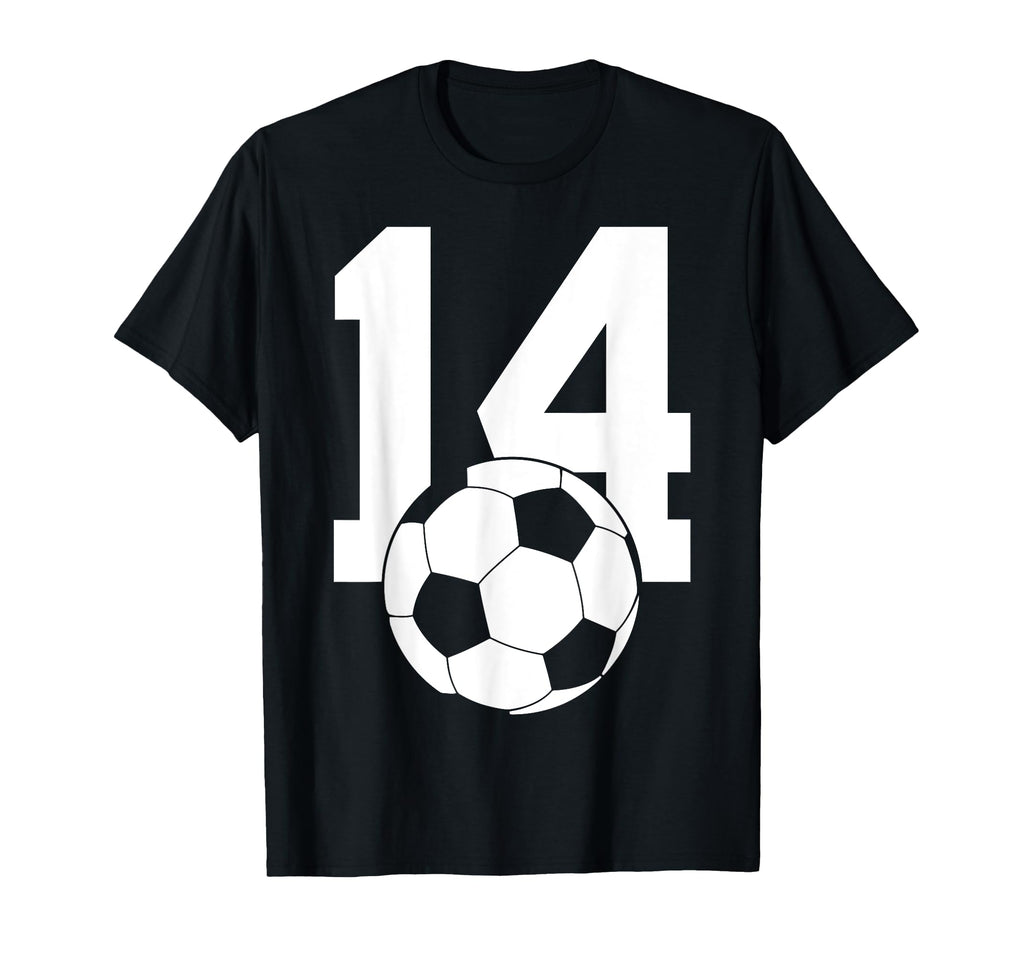 Number 14 Years Soccer 14Th Birthday T-Shirt - Graphic Print Unisex