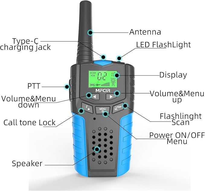 Walkie Talkies for Kids Rechargeable 2 Pack,3 Miles Long Range 22 Channels 2 Way Radio Mini Kid Wakey takey,Birthday, Toys for Age 3-12 Year Old Boys Girls