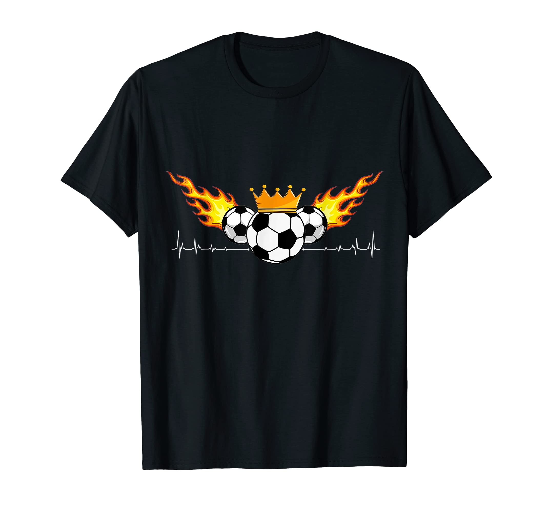 Soccer Heartbeat Ball Soccer Lover T-Shirt - Graphic Print for Adults