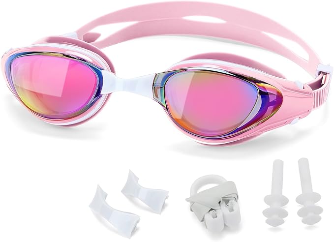 Nearsighted Swim Goggles, Shortsighted Optical Swimming Goggles No Leaking Anti Fog UV Protection for Adult Men Women