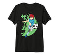 Anime Kicking Soccer Ball Tri Blend T-Shirt - Graphic Print Unisex
