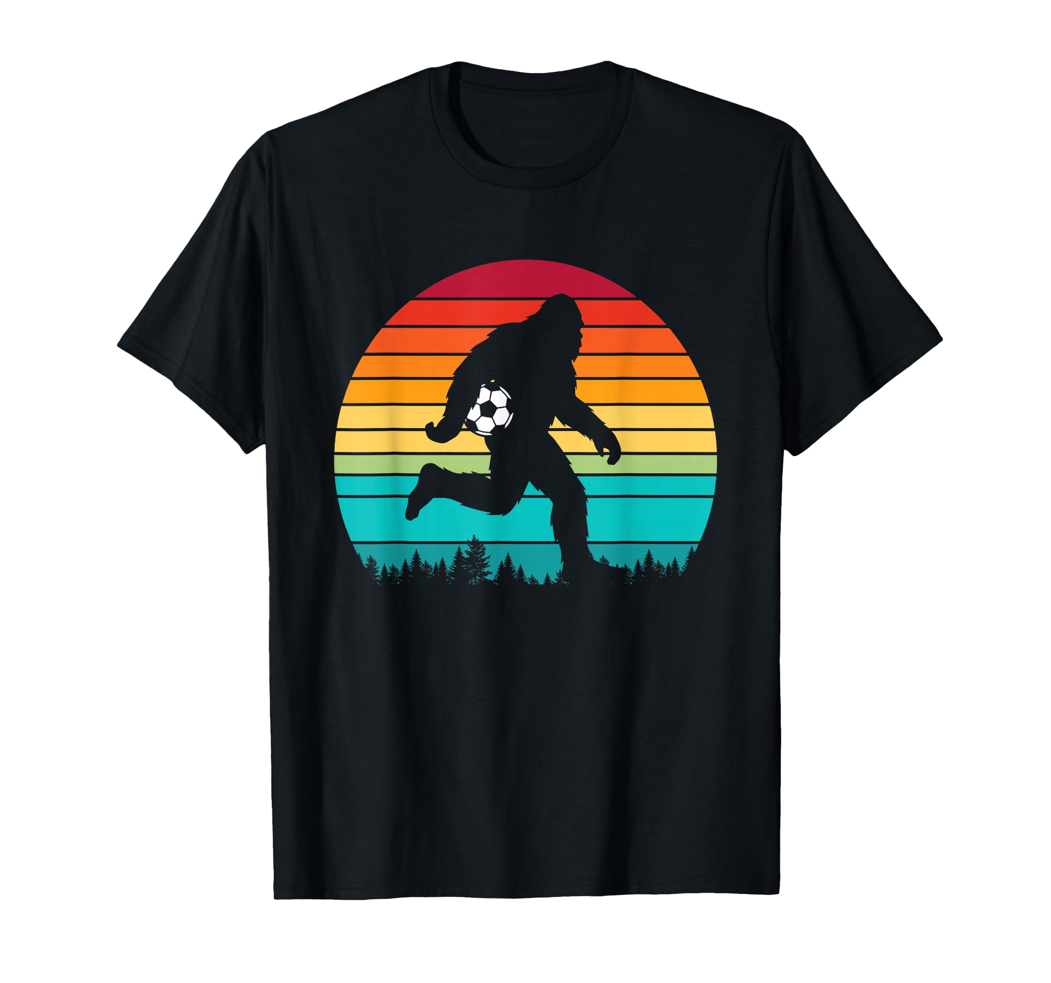 Bigfoot Sasquatch Playing Soccer T-Shirt - Unique Graphic for Adults