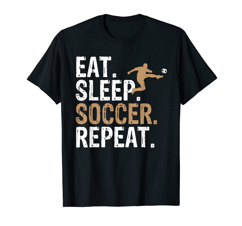 Eat Sleep Soccer Repeat Soccer T-Shirt - Unique Graphic Unisex