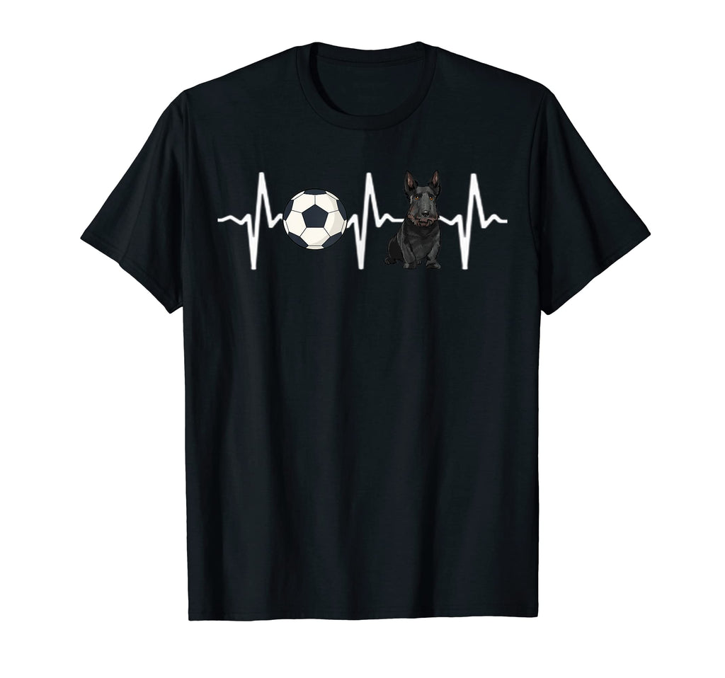 Soccer Scottish Terrier Heartbeat T-Shirt - Casual Everyday Wear Unisex