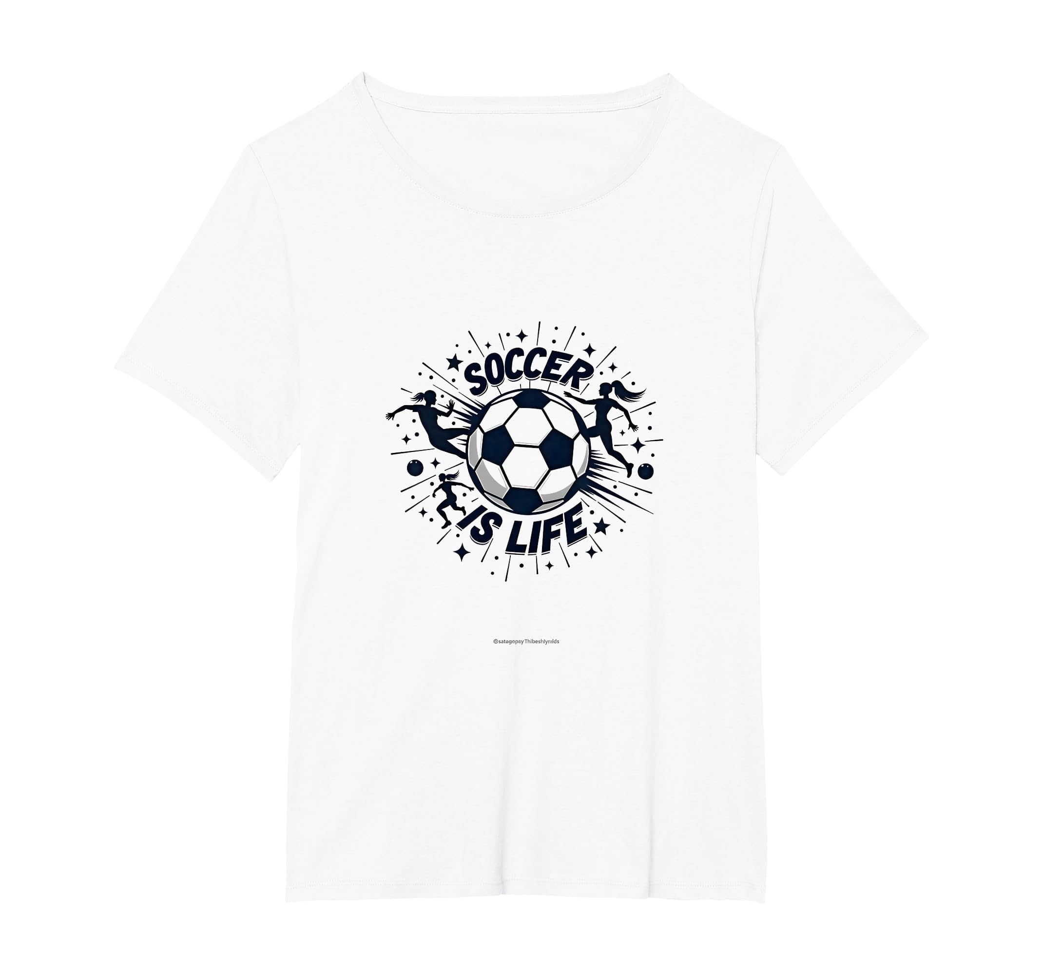 Soccer Is Life Passionate Player Spirit T-Shirt - Graphic Print Unisex