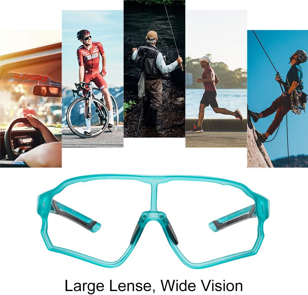 Aerodynamic Windproof Photochromic Cycling Sunglasses