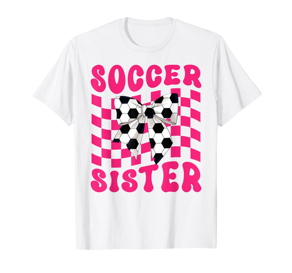 Soccer Sister Coquette Bow Game T-Shirt - Casual Everyday Wear Men Women