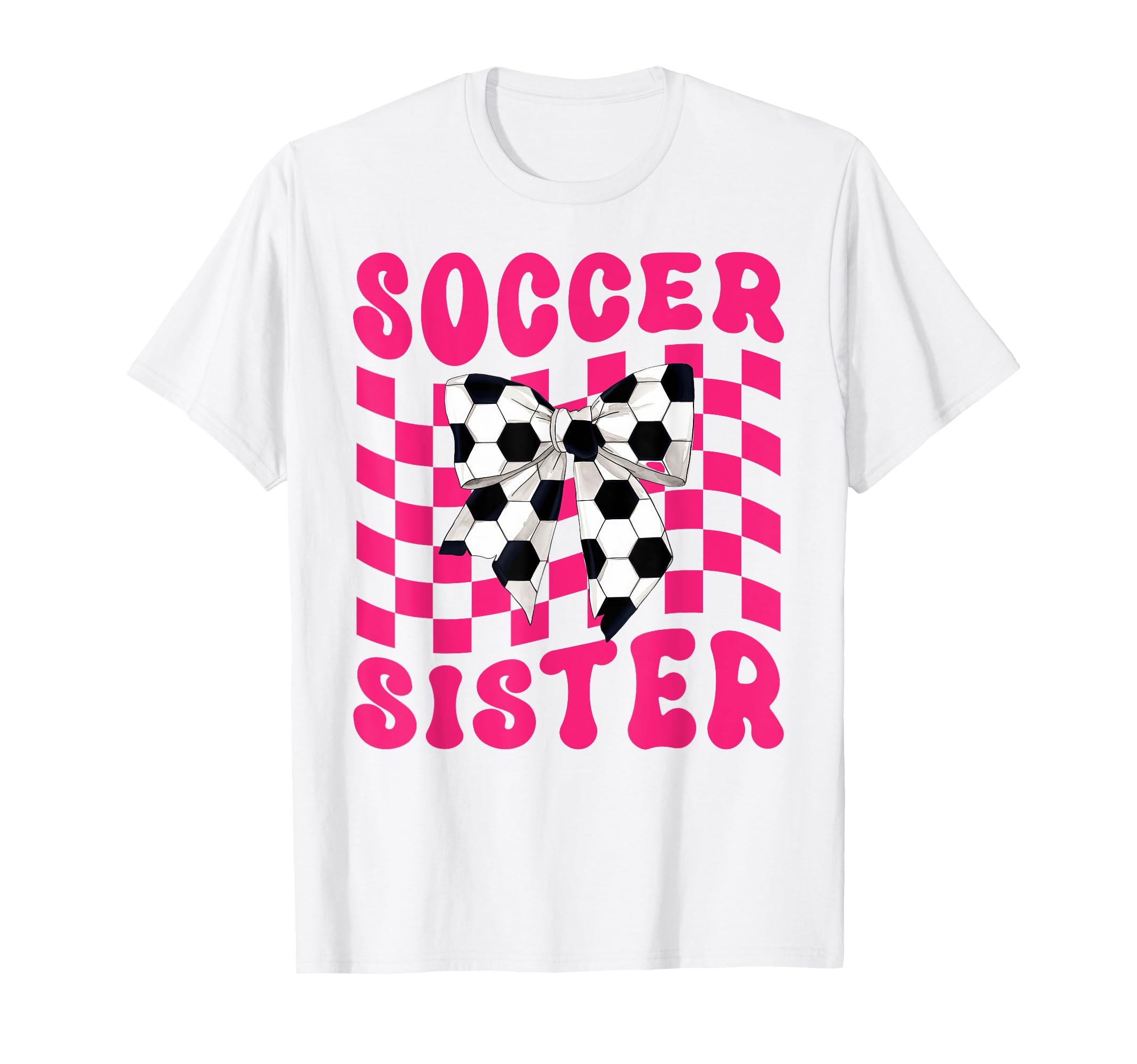 Soccer Sister Coquette Bow Game T-Shirt - Casual Everyday Wear Men Women
