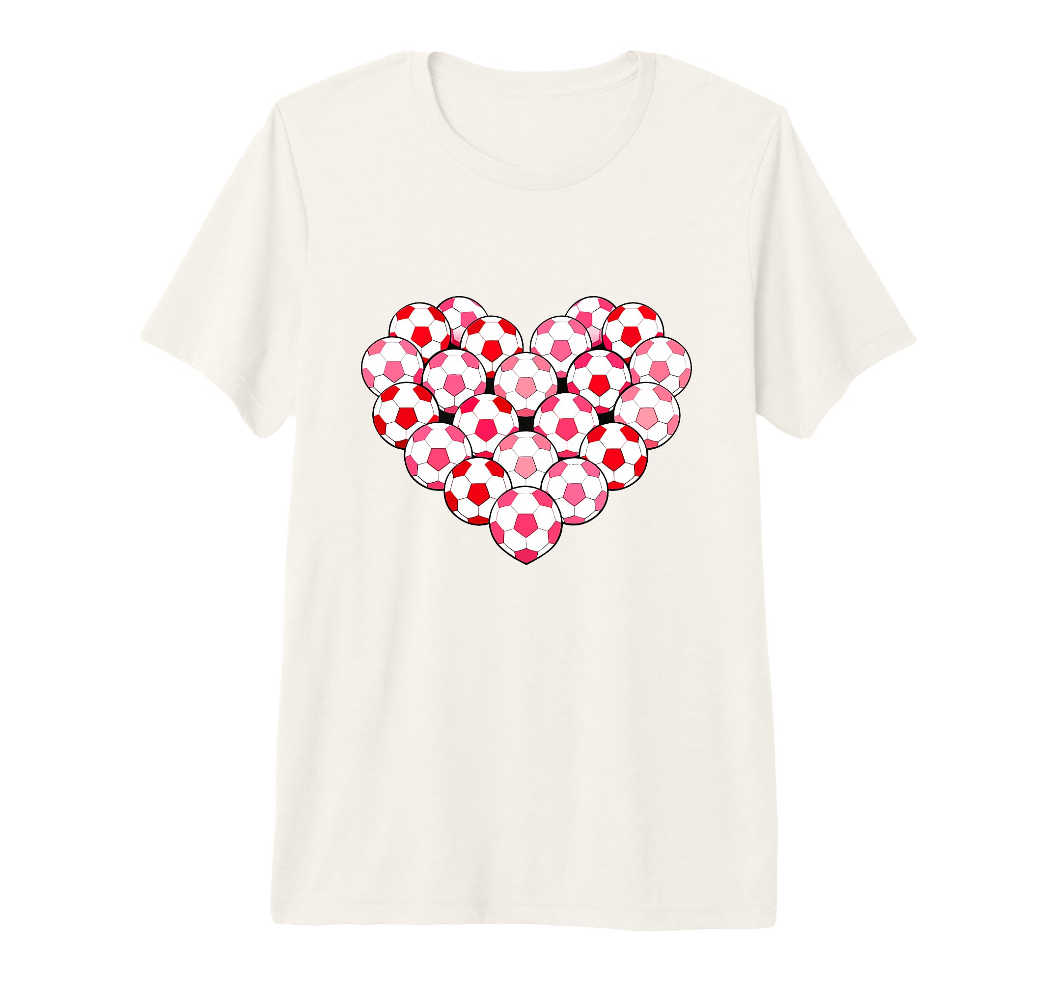 Heart Shaped Soccer Ball Artwork Tri T-Shirt - Novelty Apparel Men Women