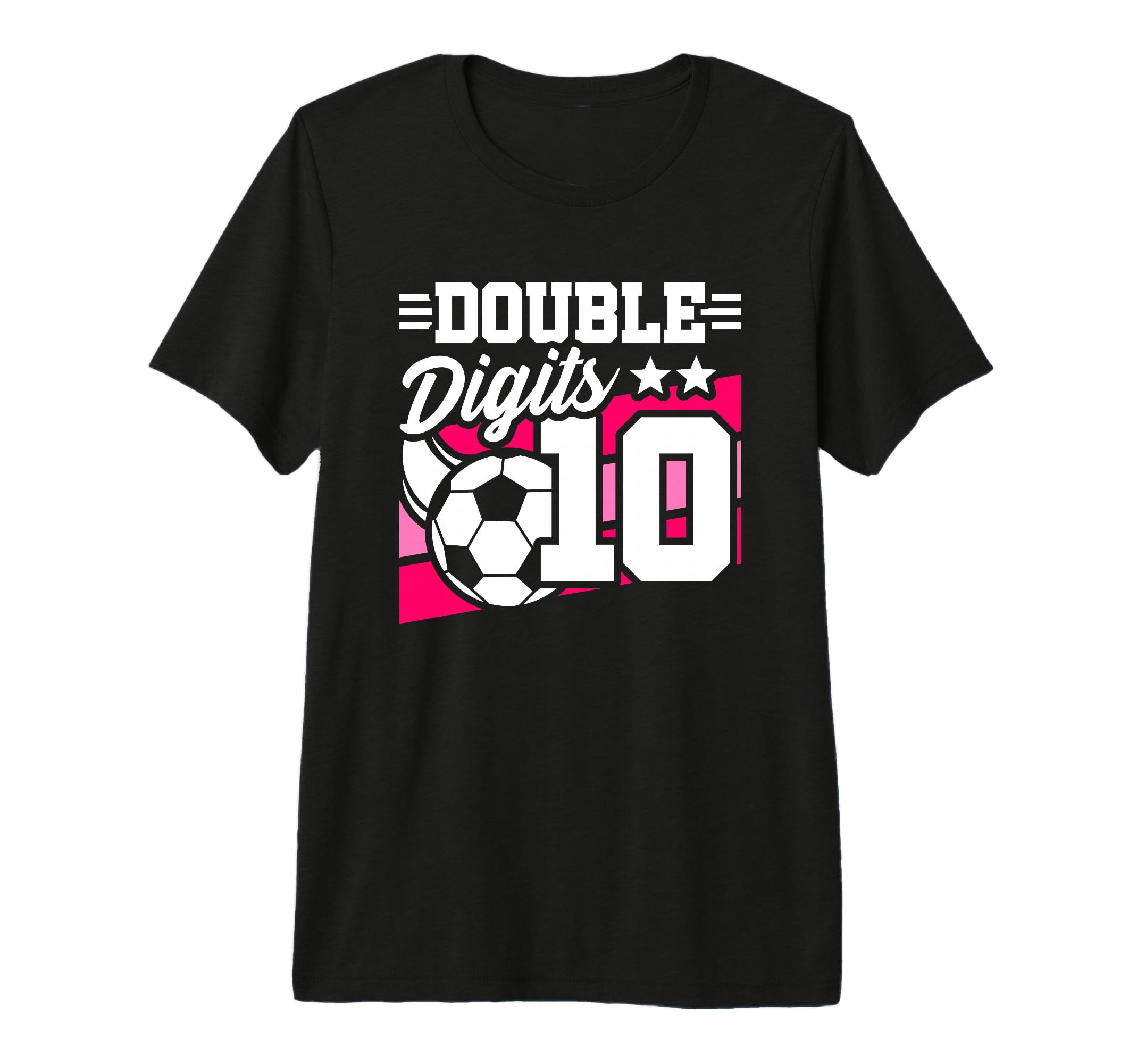 Soccer Birthday 10 Year Old Double T-Shirt - Minimalist Print Men Women